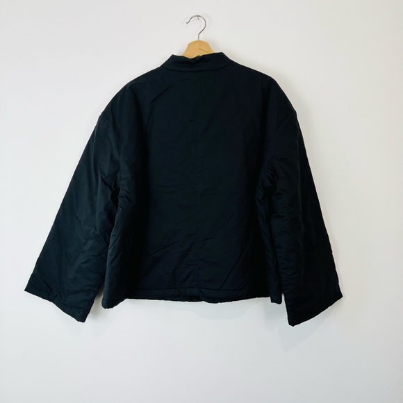 Toast Black Check Lined Cotton Cropped Padded Flared Sleeve Jacket UK M - Picture 11 of 11